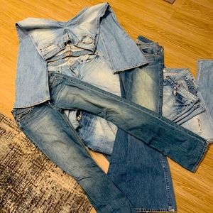 Bundle of buckle jeans